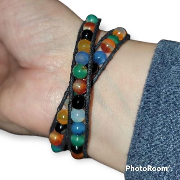 Verdi Agate Wrap Bracelet - Picture 3 of 6